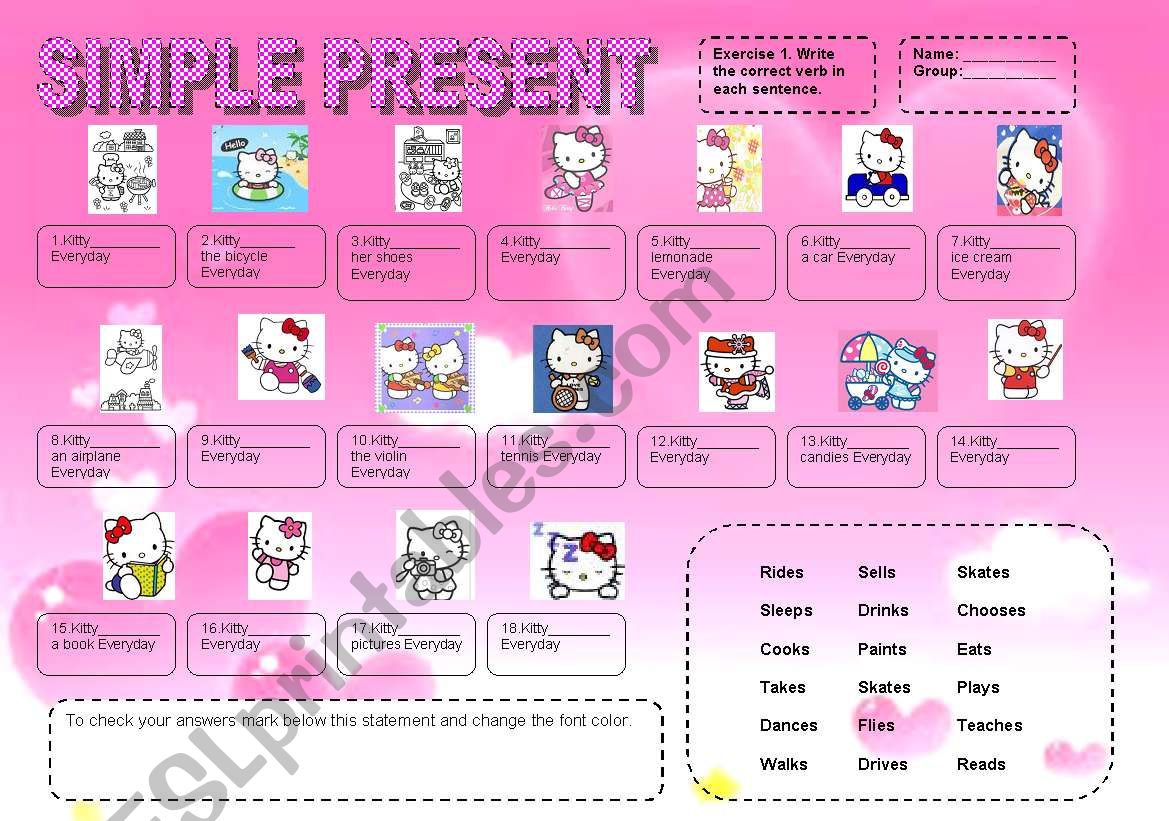 Simple Present Third Person worksheet