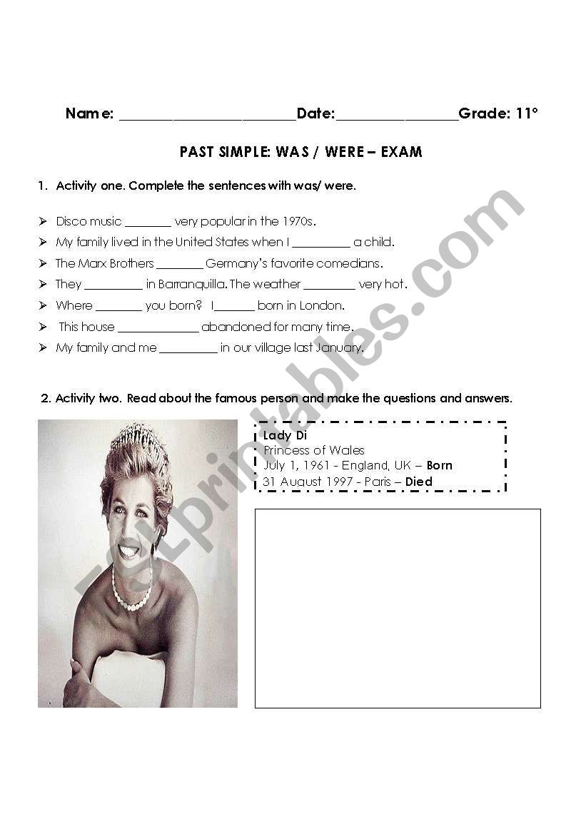 past simple worksheet