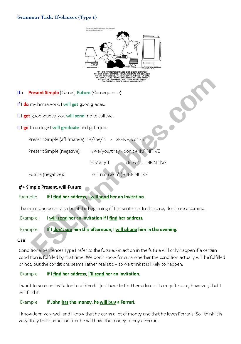if clause worksheet