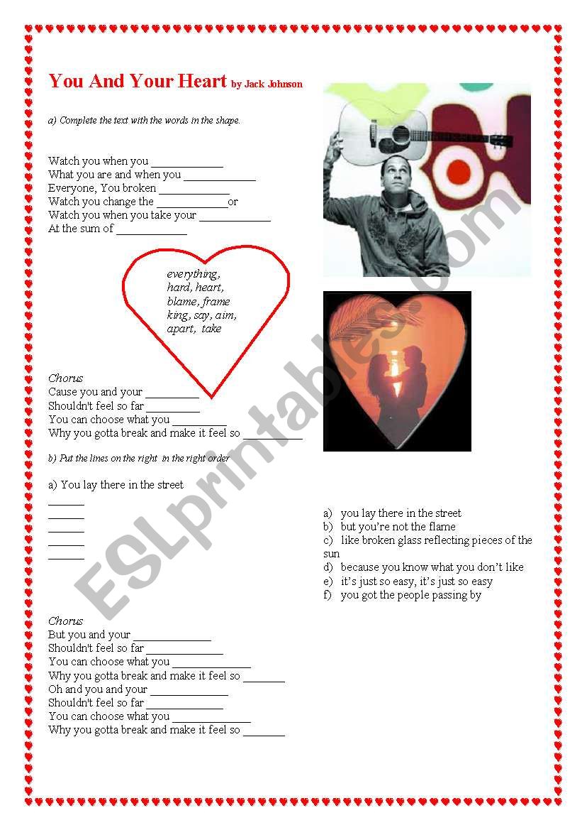 You and your heart worksheet