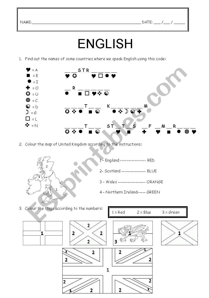 English worksheet