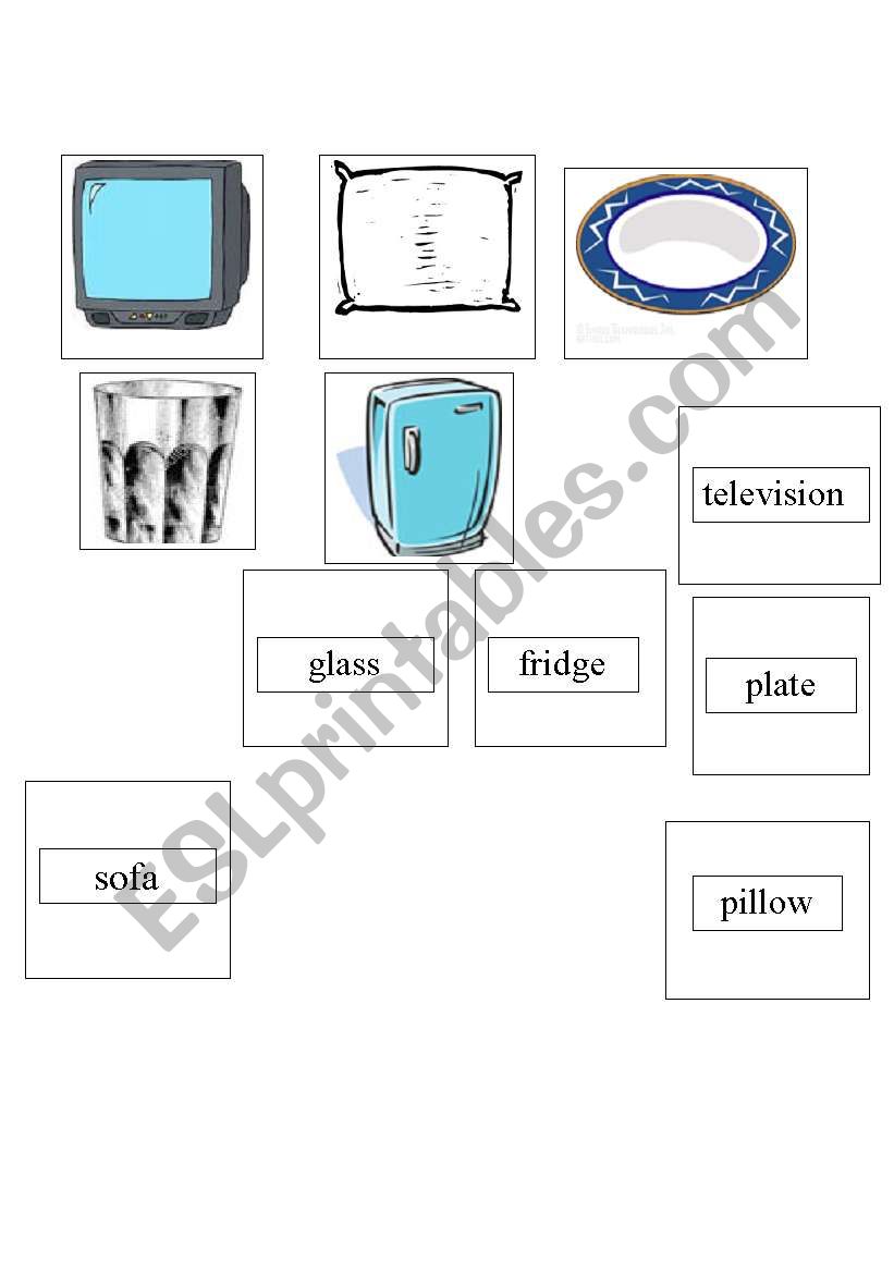 house objects worksheet