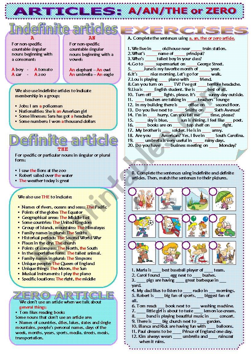 INDEFINITE AND DEFINITE ARTICLES