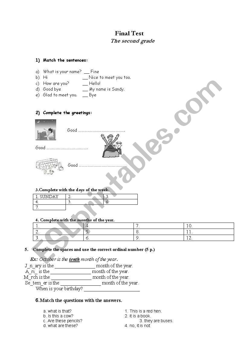 final test worksheet
