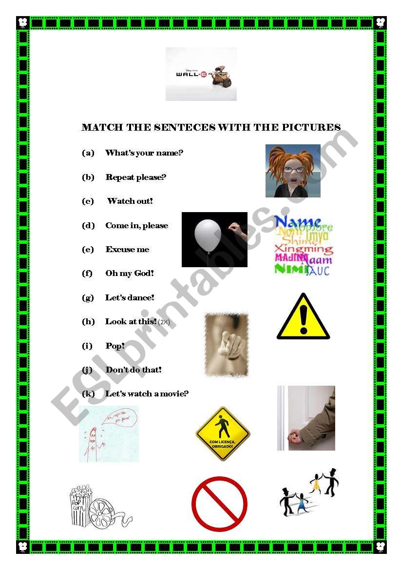 Wall-e worksheet