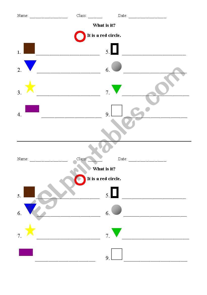 colors and shapes worksheet