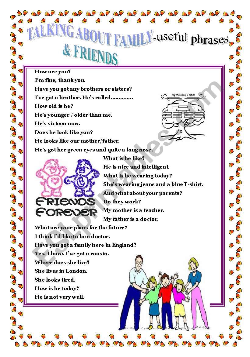 FAMILY & FRIENDS - useful phrases