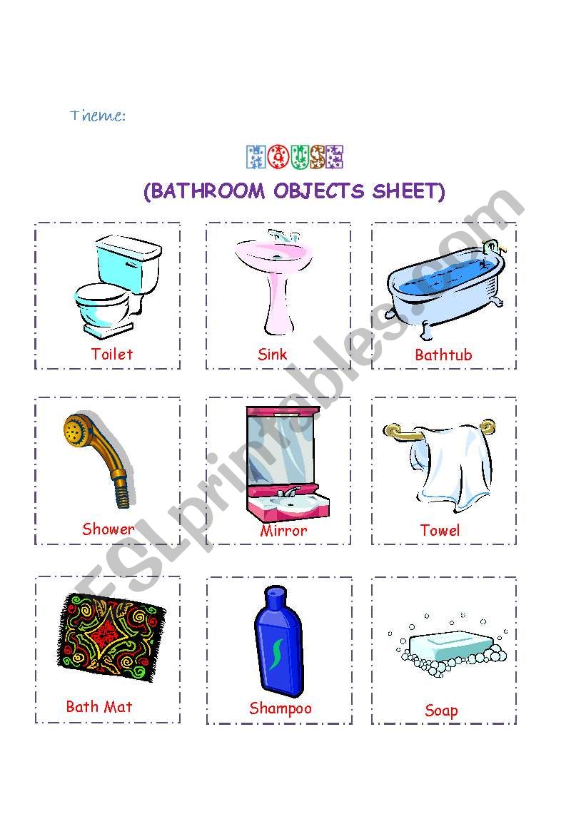 Bathroom worksheet