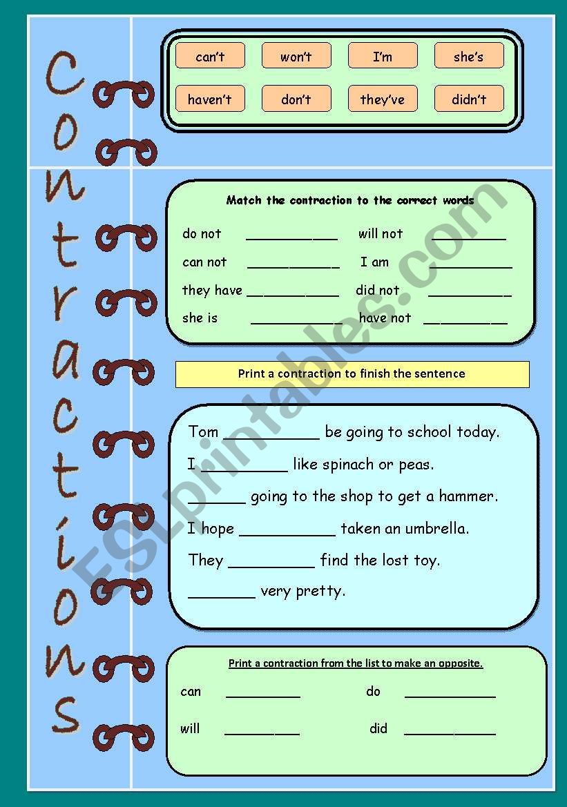 Working with words worksheet