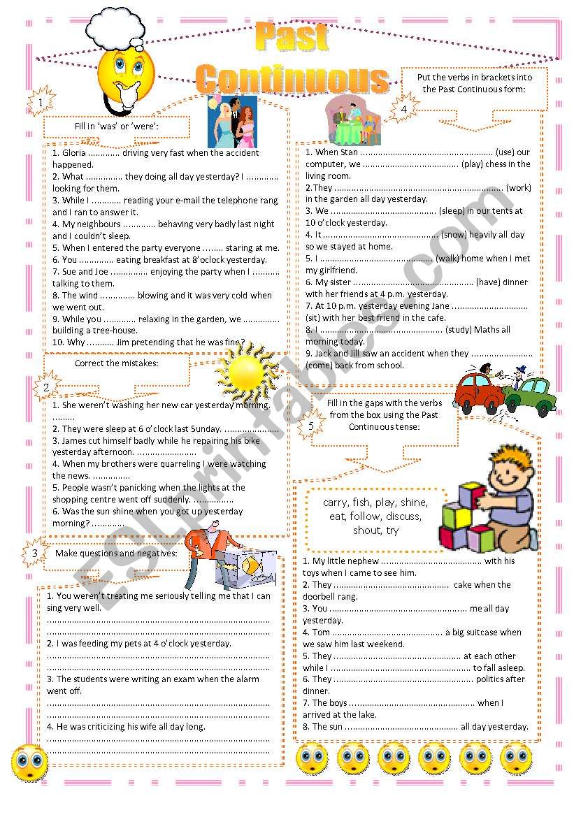 Past Continuous - exercises worksheet