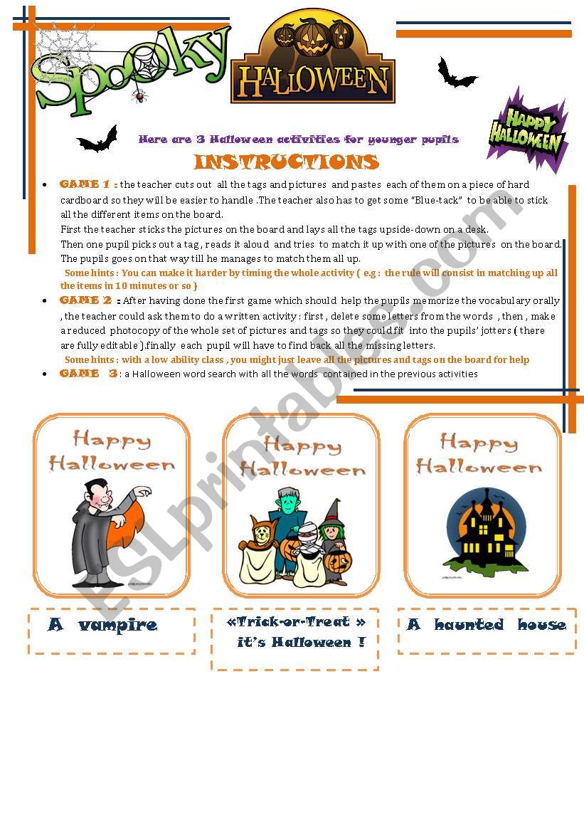 halloween activities worksheet