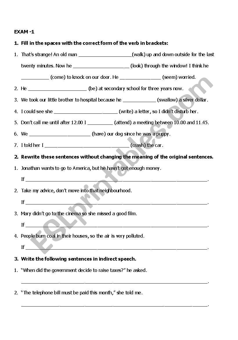 EXAM 1 worksheet