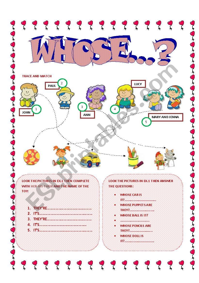 whose....car is it?  worksheet