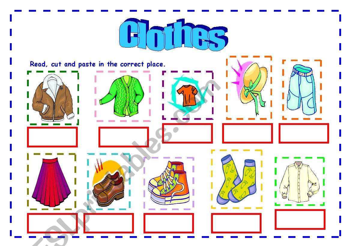 Clothes worksheet