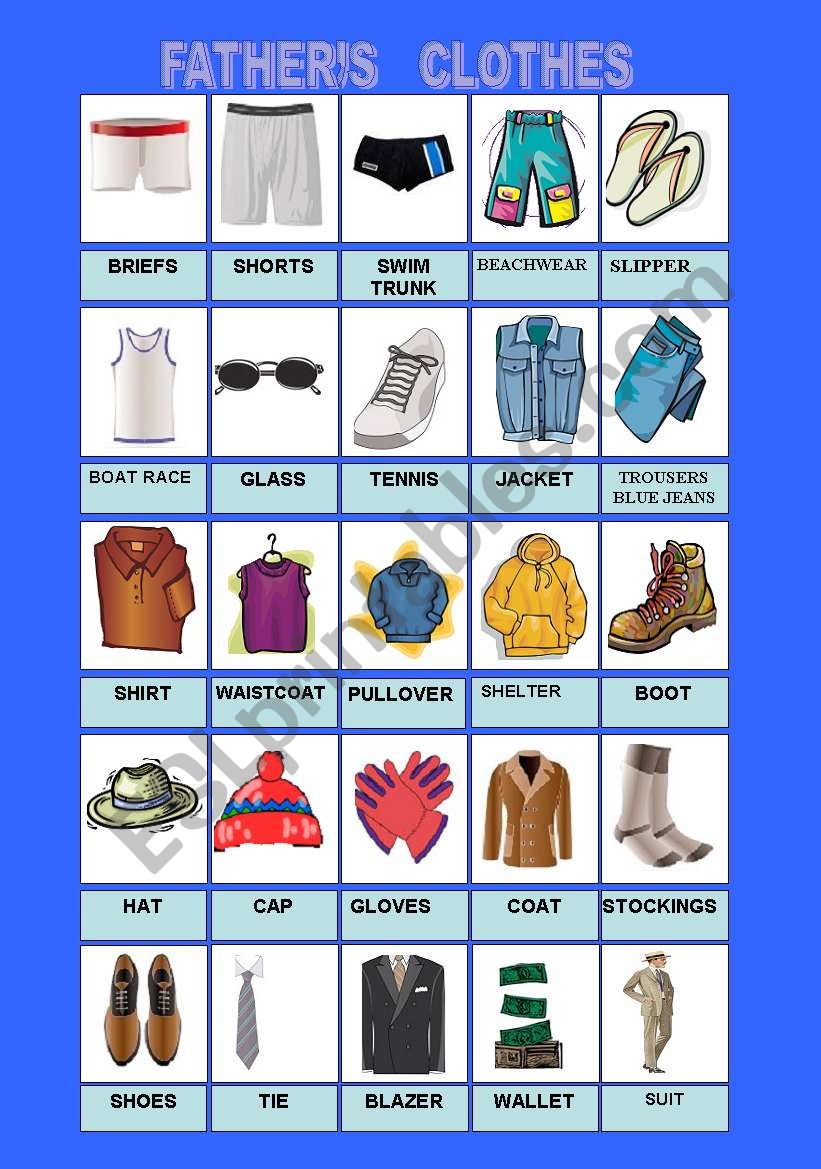 FATHERS CLOTHES worksheet