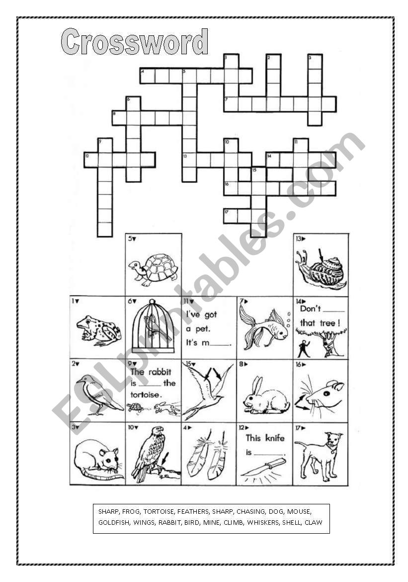 Crossword worksheet