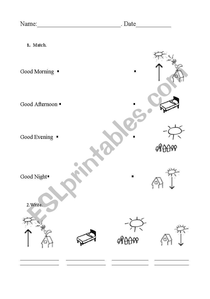 Greetings worksheet