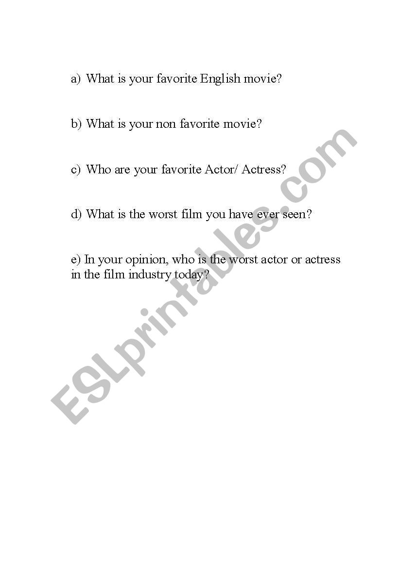 what y like to eat worksheet