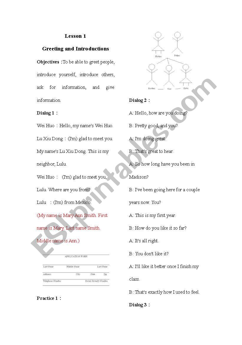 How to Start a Converstion worksheet