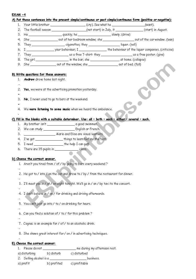 EXAM 4 worksheet