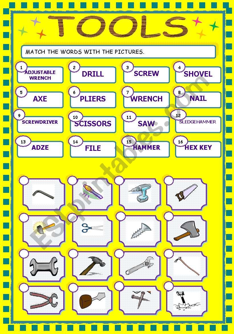 A Matching Activity About Tools