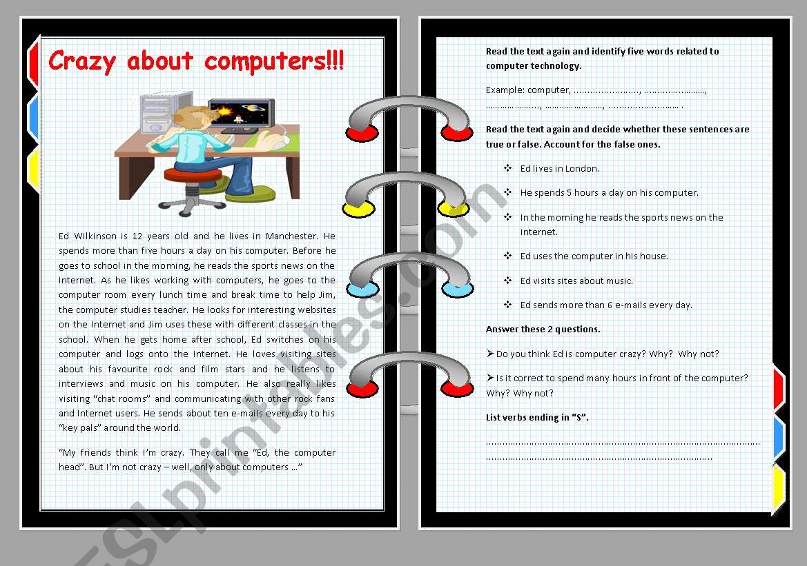 Internet worksheet
