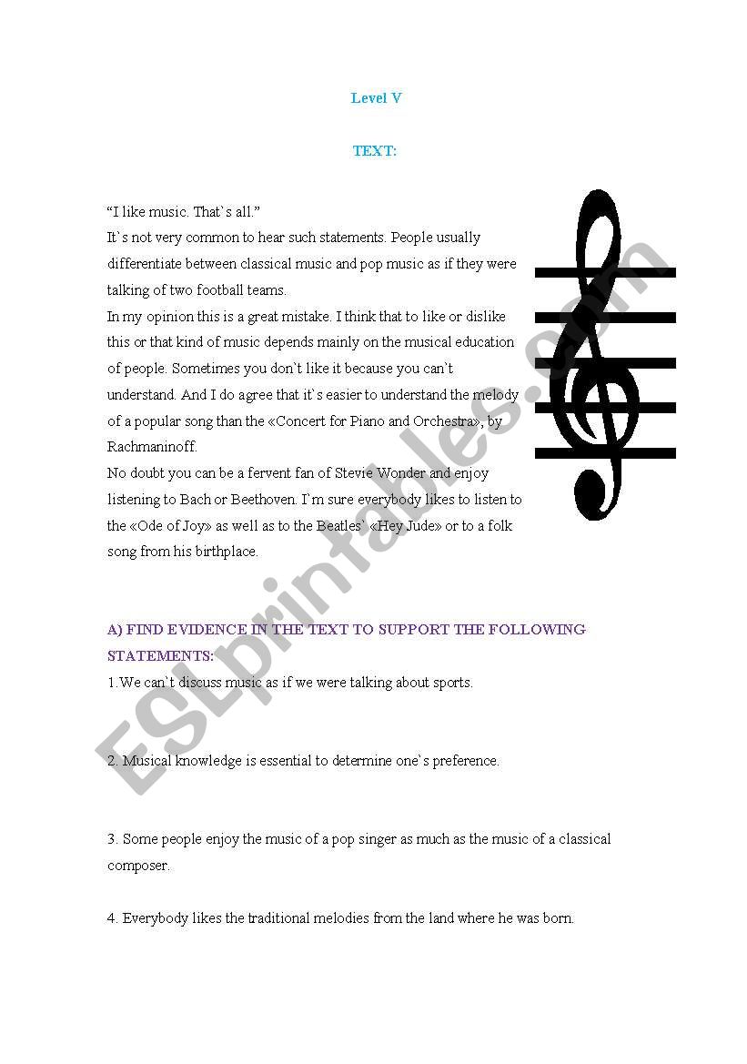 test worksheet