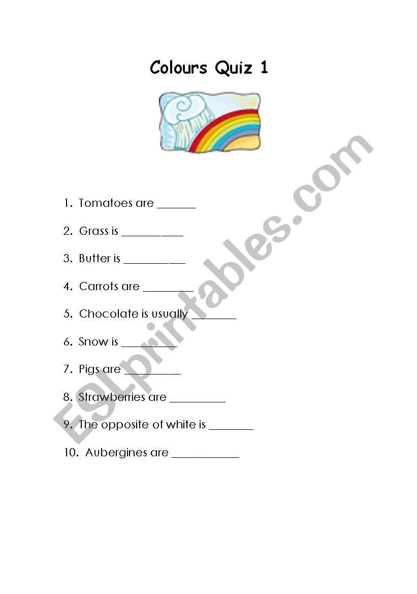 Colours Quiz worksheet