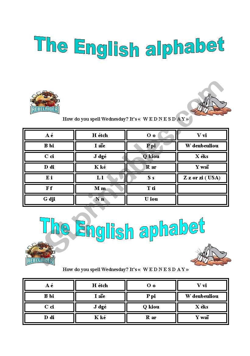 The English alphabet   worksheet