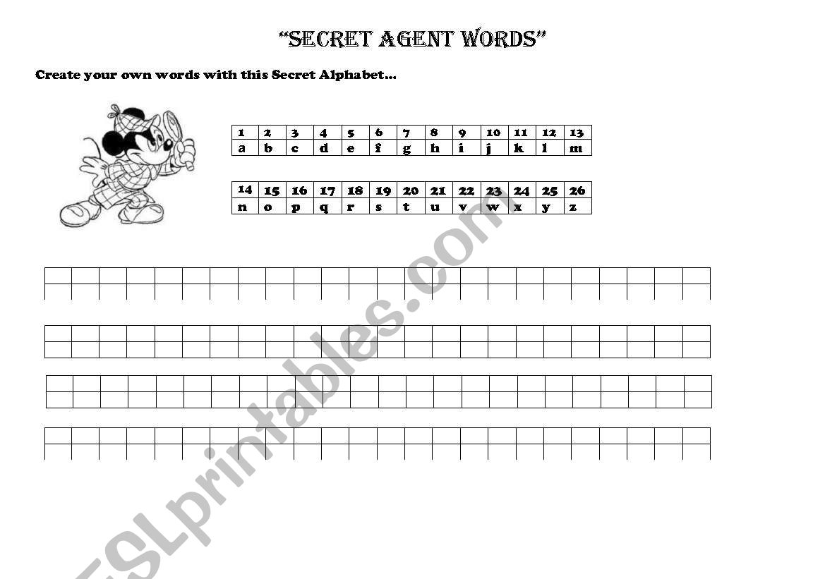 Secret Words worksheet