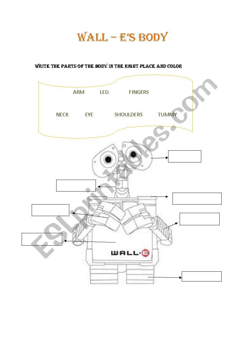 Wall - e worksheet