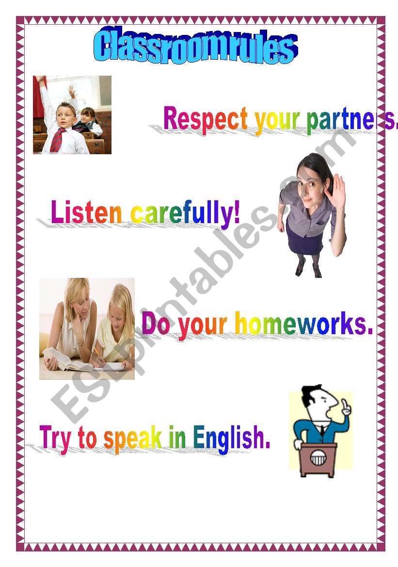 Classroom rules 2 worksheet