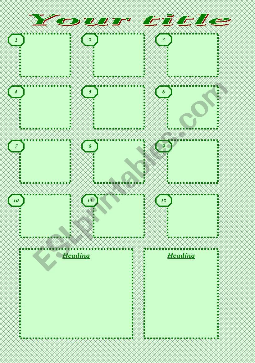 Matching worksheet