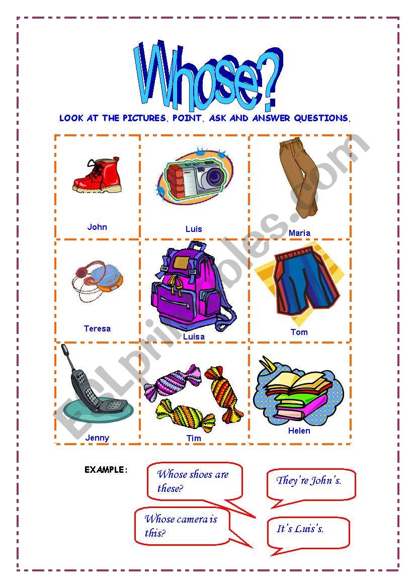 Whose? worksheet