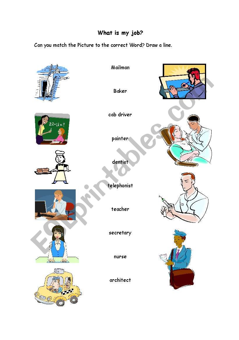 What is my job_draw a line worksheet