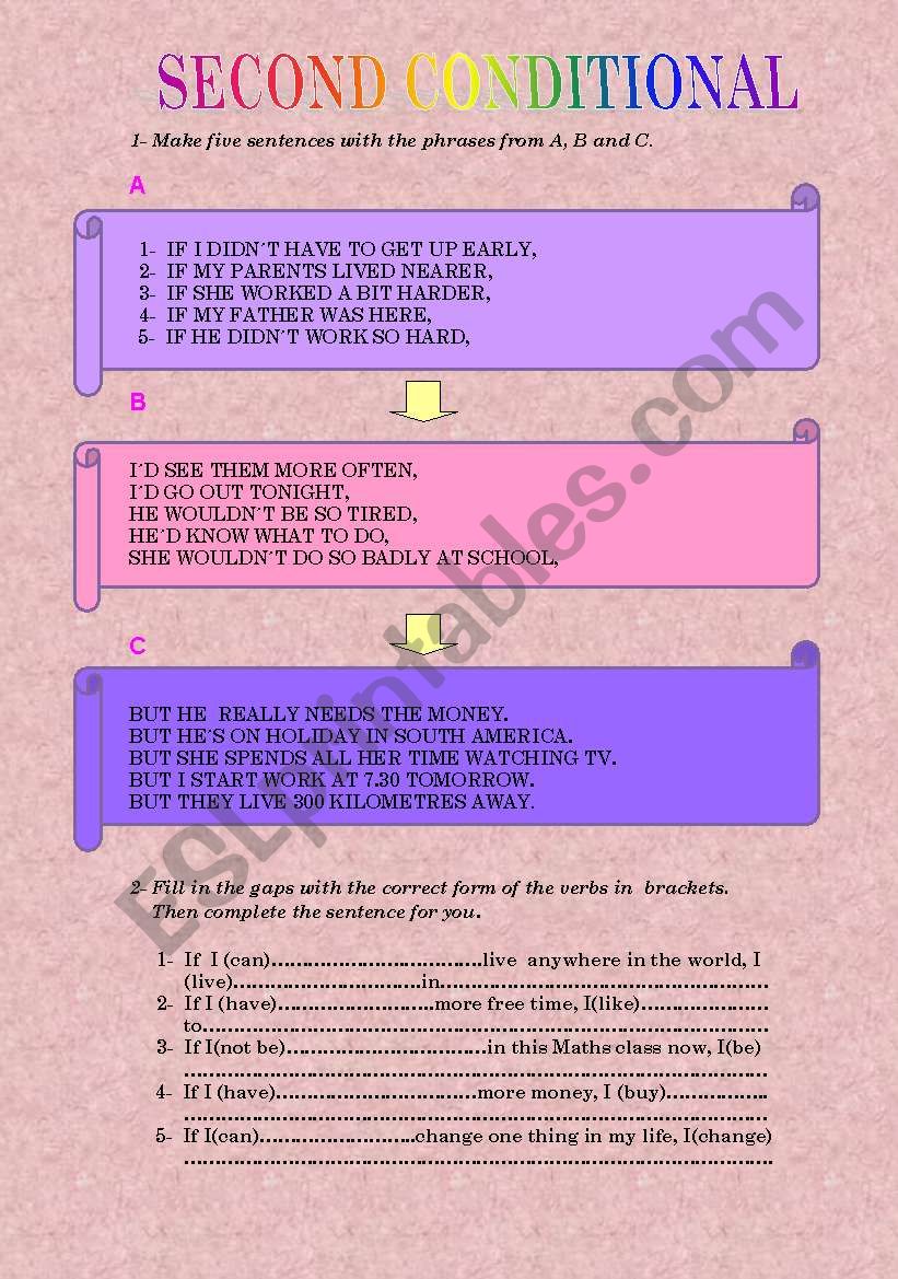 second conditional worksheet