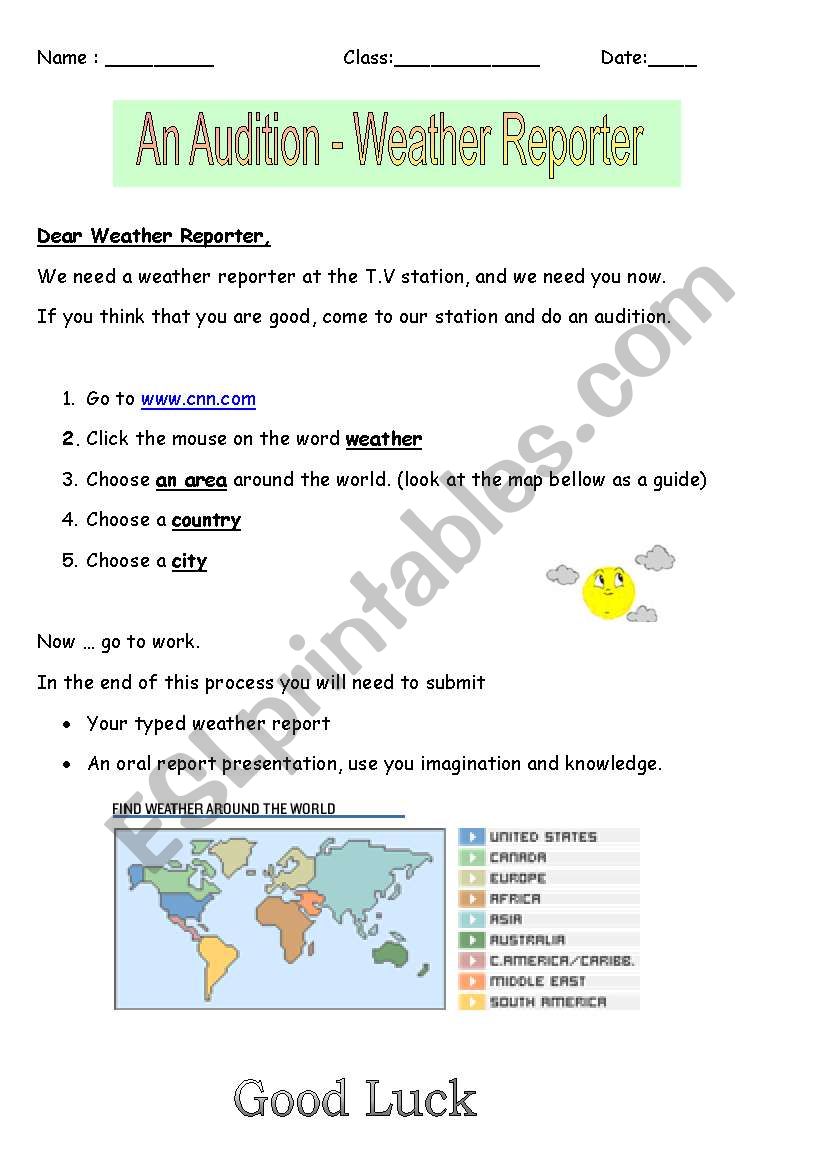 An Audition - Weather reporter