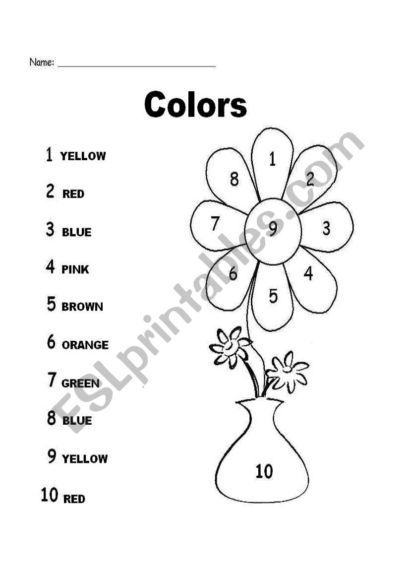 colors worksheet