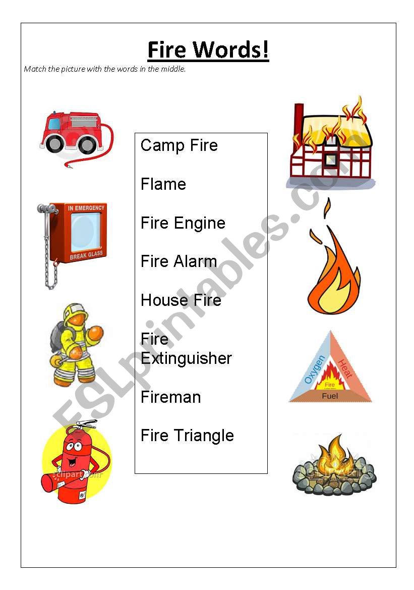 Fire Words worksheet