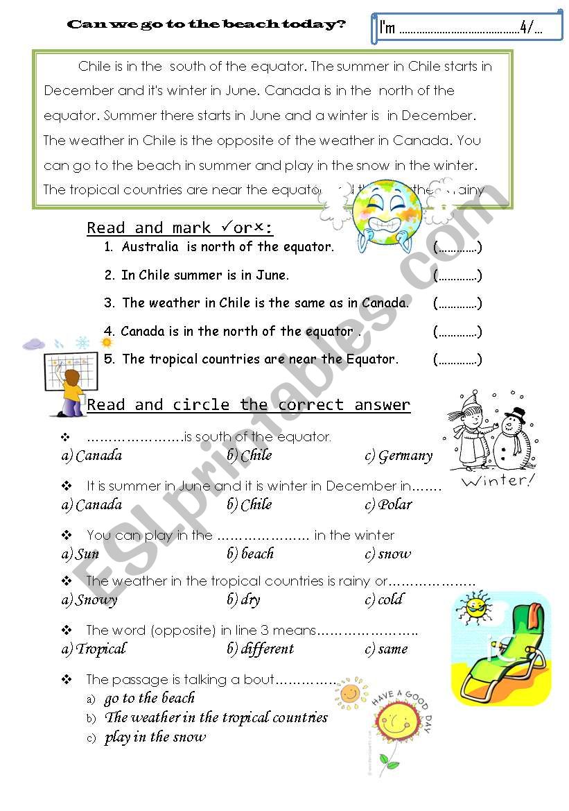 raeding worksheet