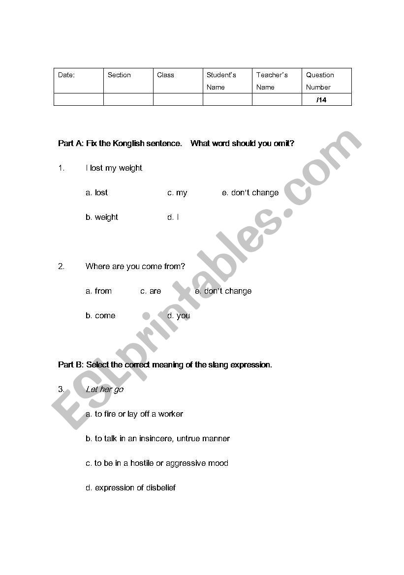 Slang Test - Very Professional