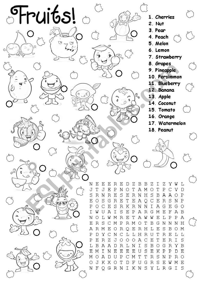 Fruits worksheet