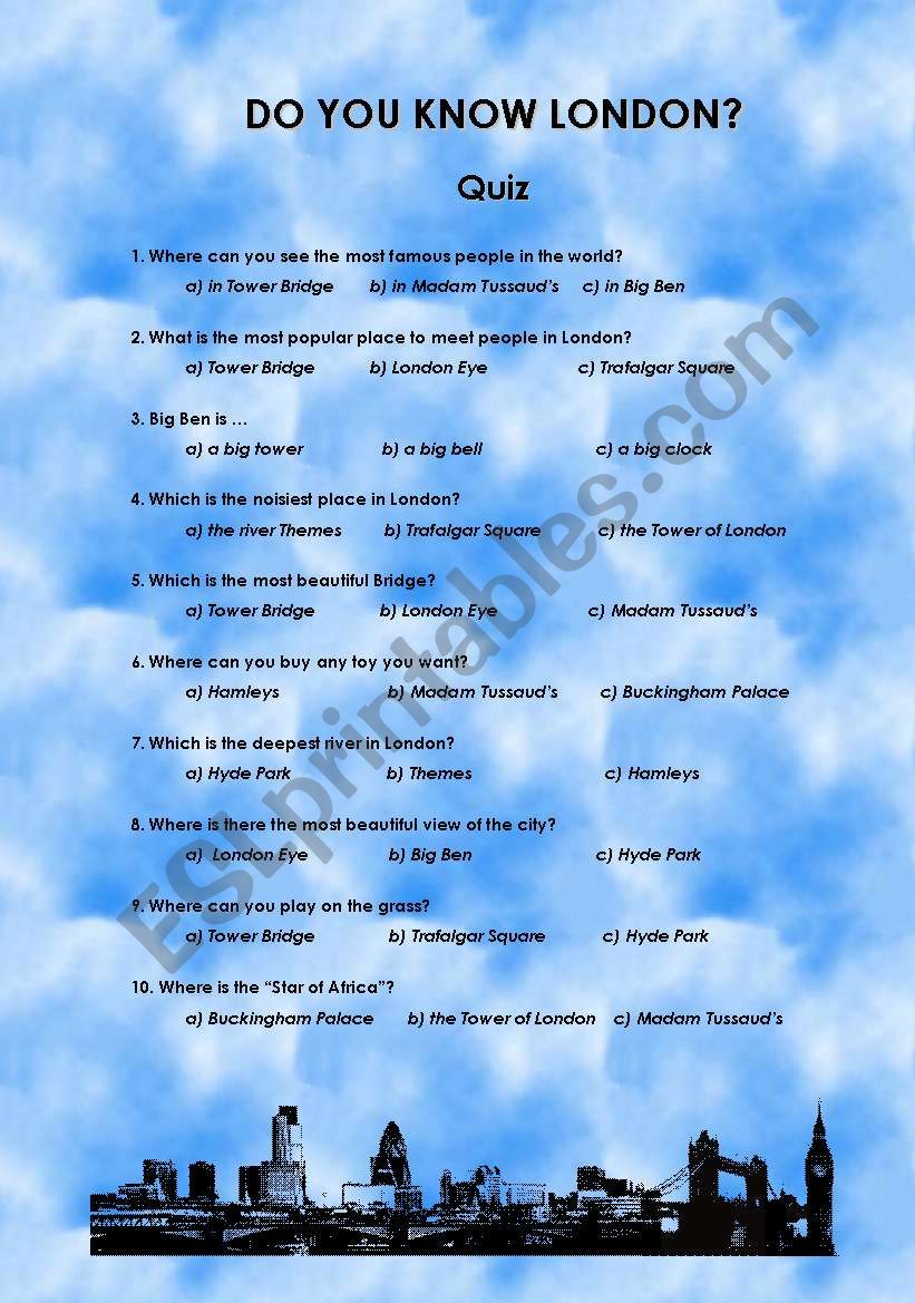 Do You Know London?  worksheet