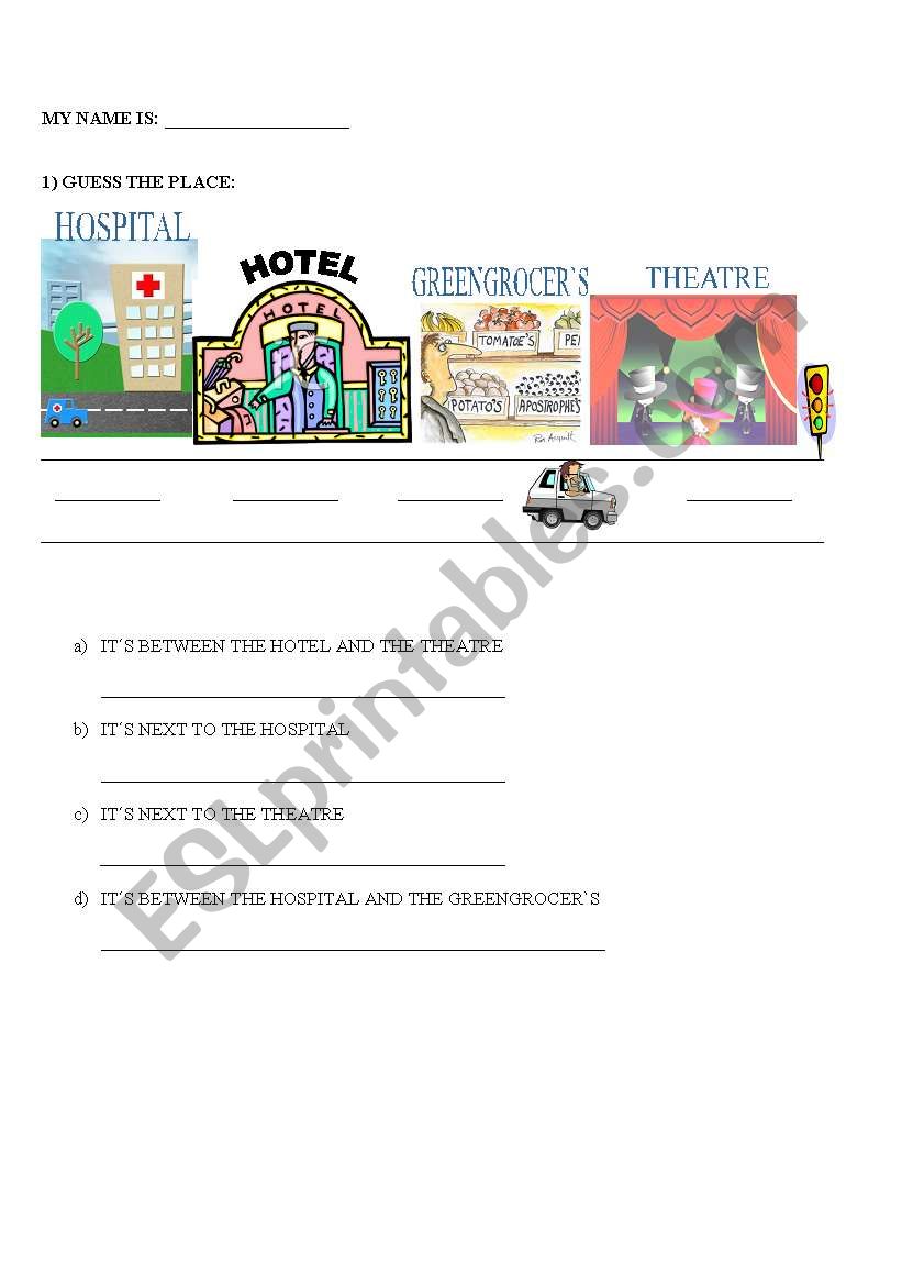 places worksheet