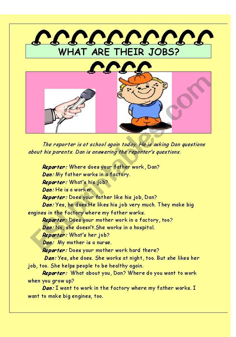 WHAT ARE THEIR JOBS? worksheet