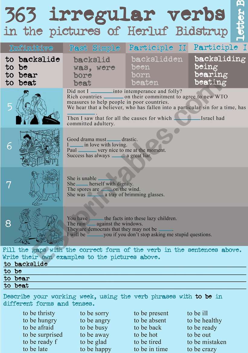 363 Irregular verbs in the pictures of Herluf Bidstrup