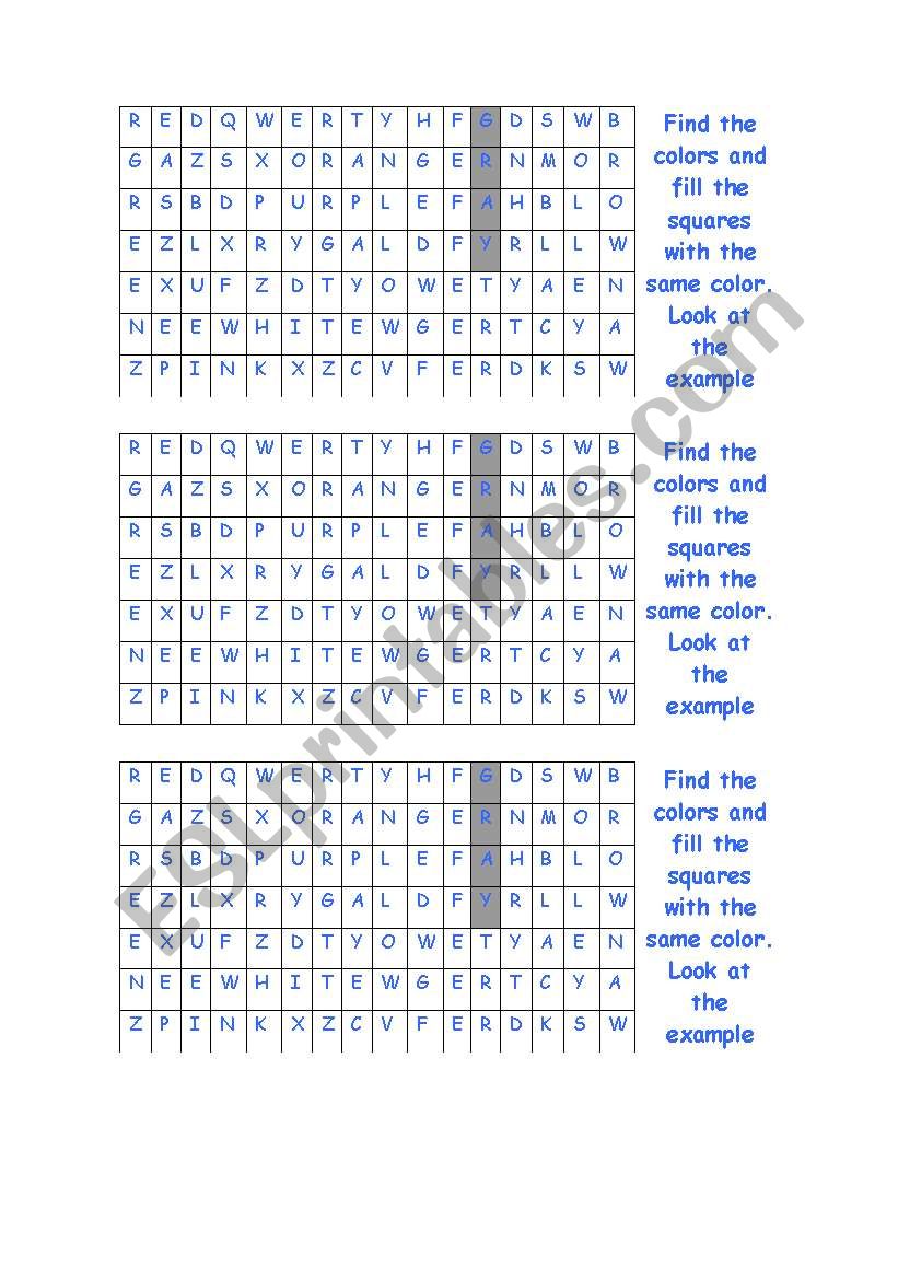 crossword worksheet
