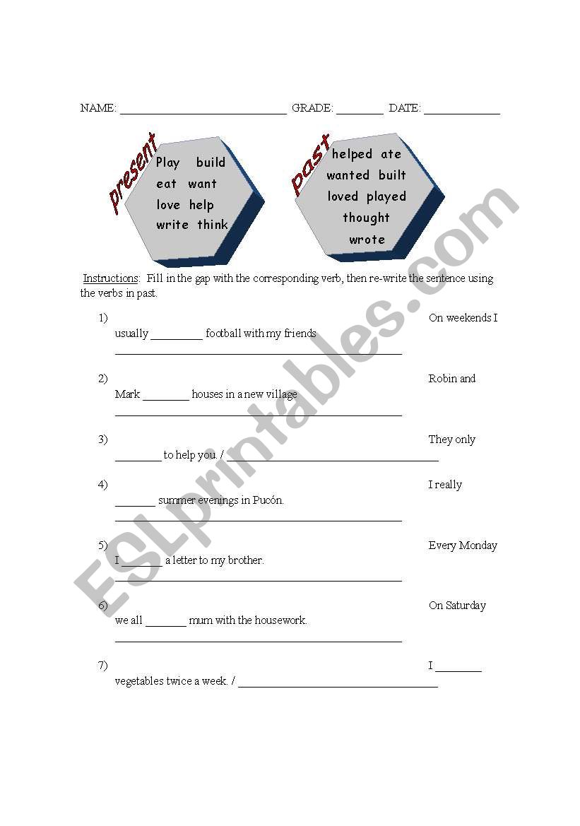 reinforcing verbs worksheet