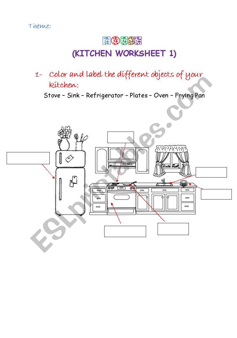 Kitchen Worksheet 1 worksheet