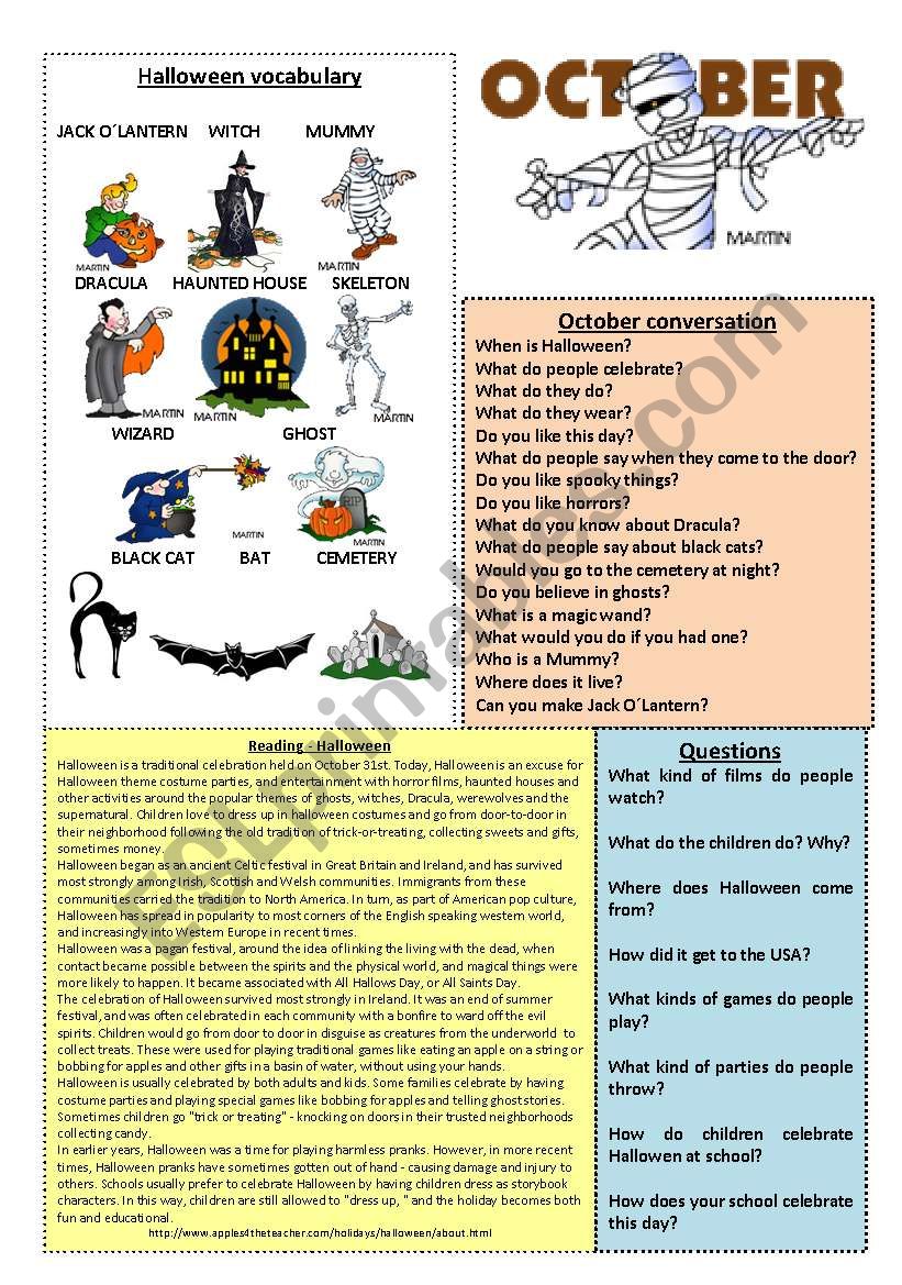 October worksheet 10/12 (read, discuss and answer)